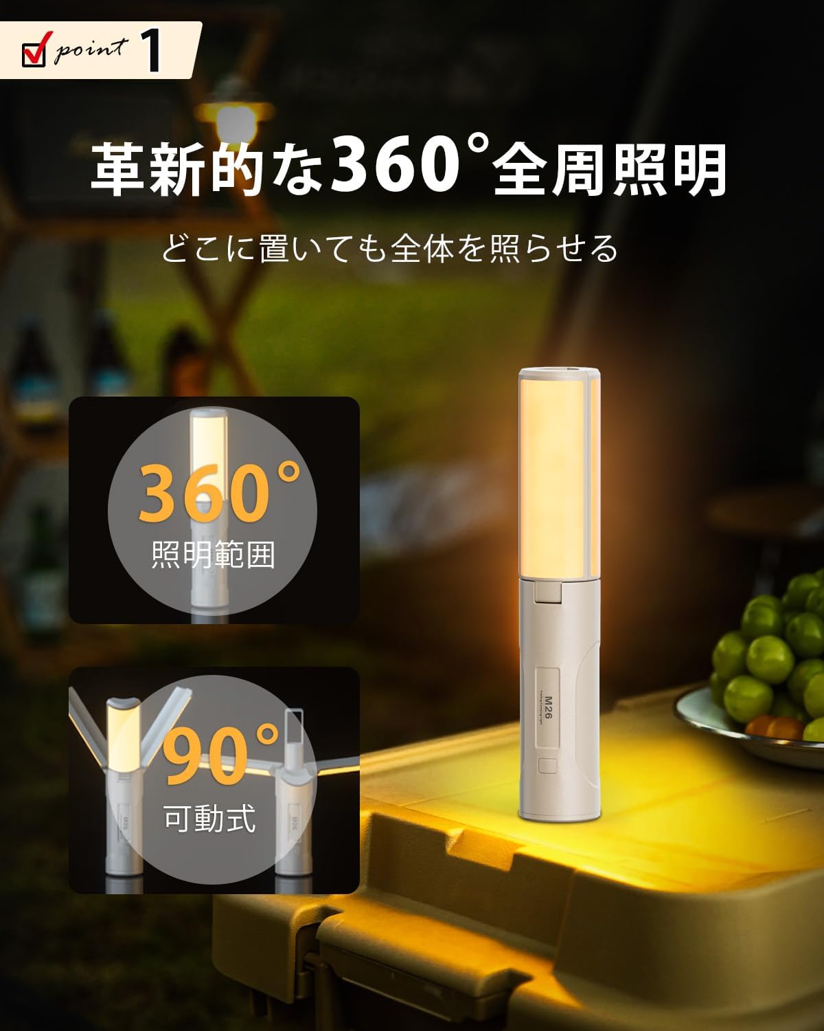 USB Type-C充電式 高輝度1500ルーメン多機能キャンプランタン 防水防塵 軽量 ハンディライト