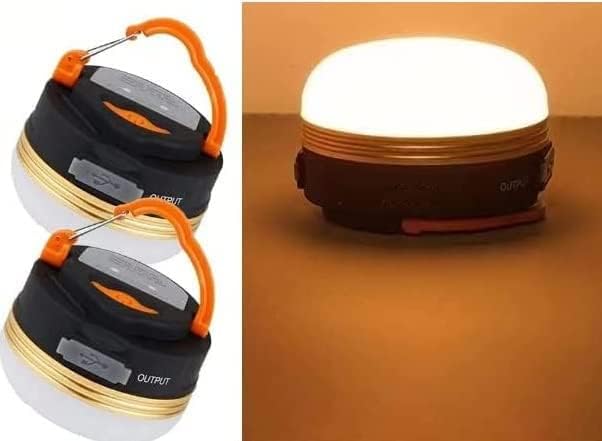 充電式防水LEDランタン2個セット - 超軽量・3段階調光モード・キャンプ・防災用
