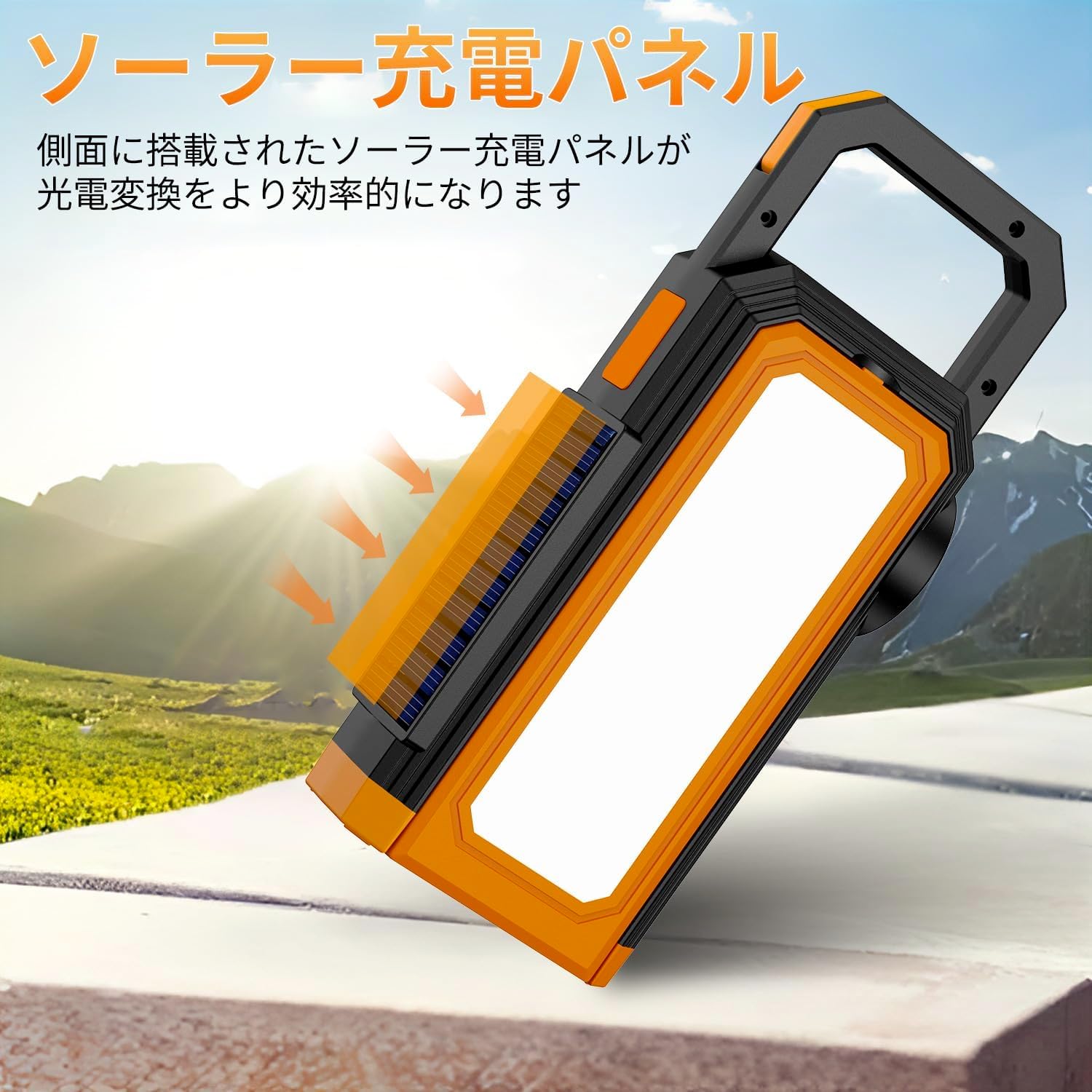 2025年新設計 IP65防水 USB充電式ソーラーキャンプランタン【6種類のライトモード】