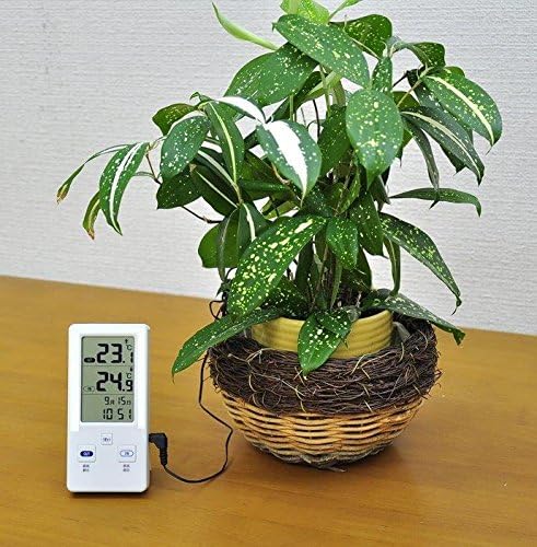 クレセル AP-07W デジタル温度計 時計付き 室内・室外用