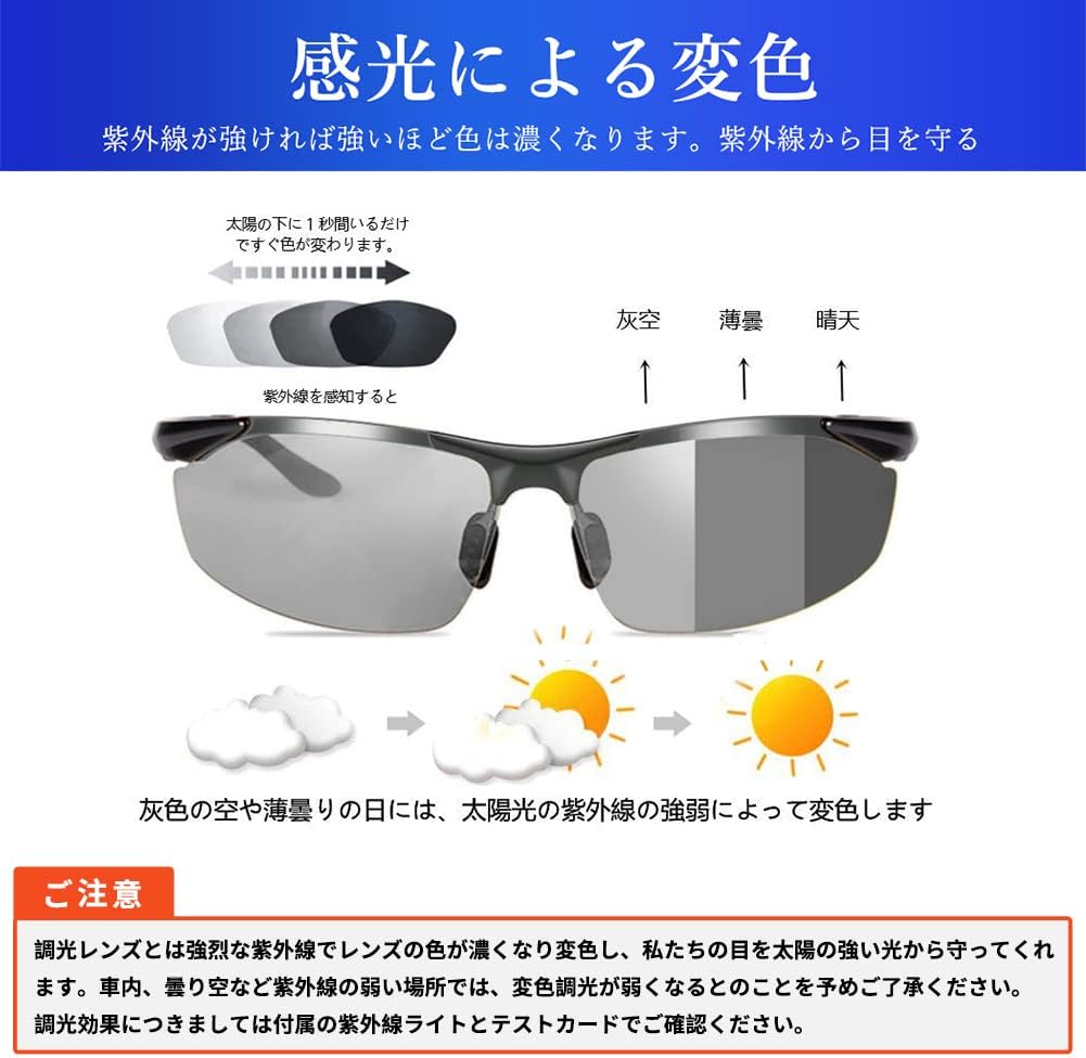 超軽量メタル偏光スポーツサングラス UV400・ドライブ・ランニング・ゴルフ用