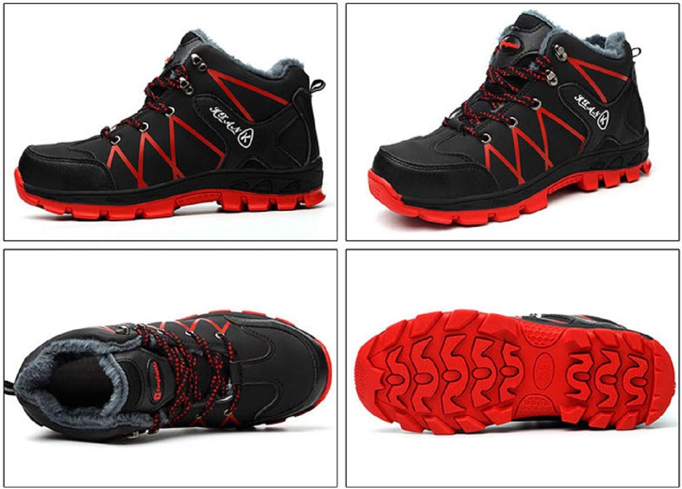 ハイカット作業靴 メンズ 防寒 通気 滑り止め 黒