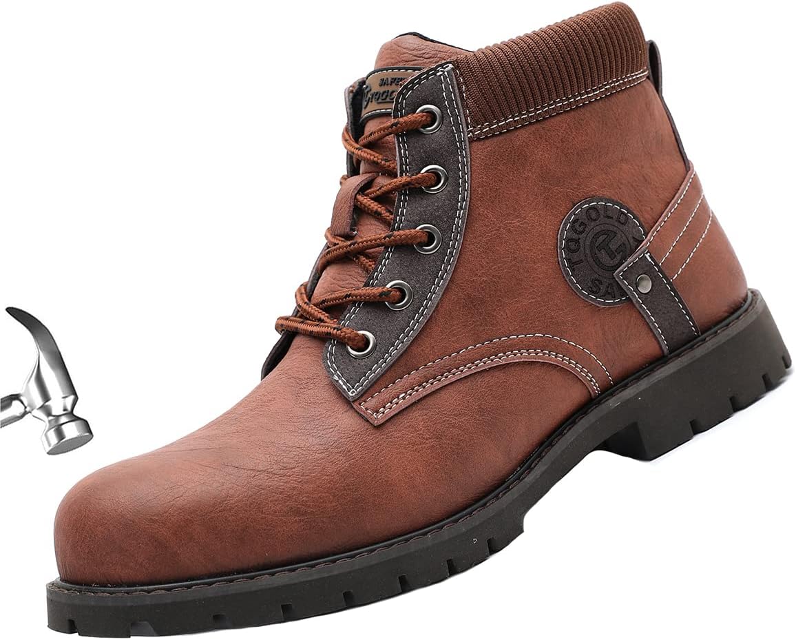 防水ハイカット安全靴 メンズブーツ 鋼先芯 軽量 衝撃吸収