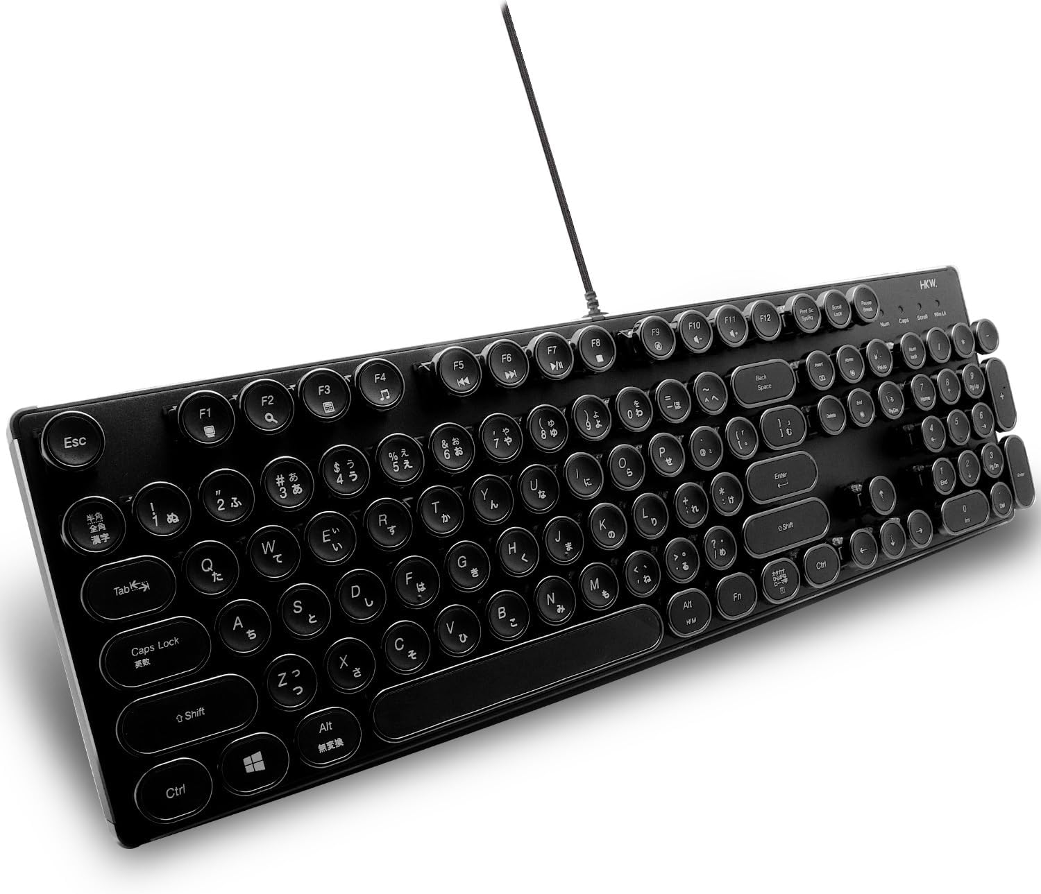 メカニカルブルースイッチ104キーUSB有線タイピングキーボード（ブラック）
