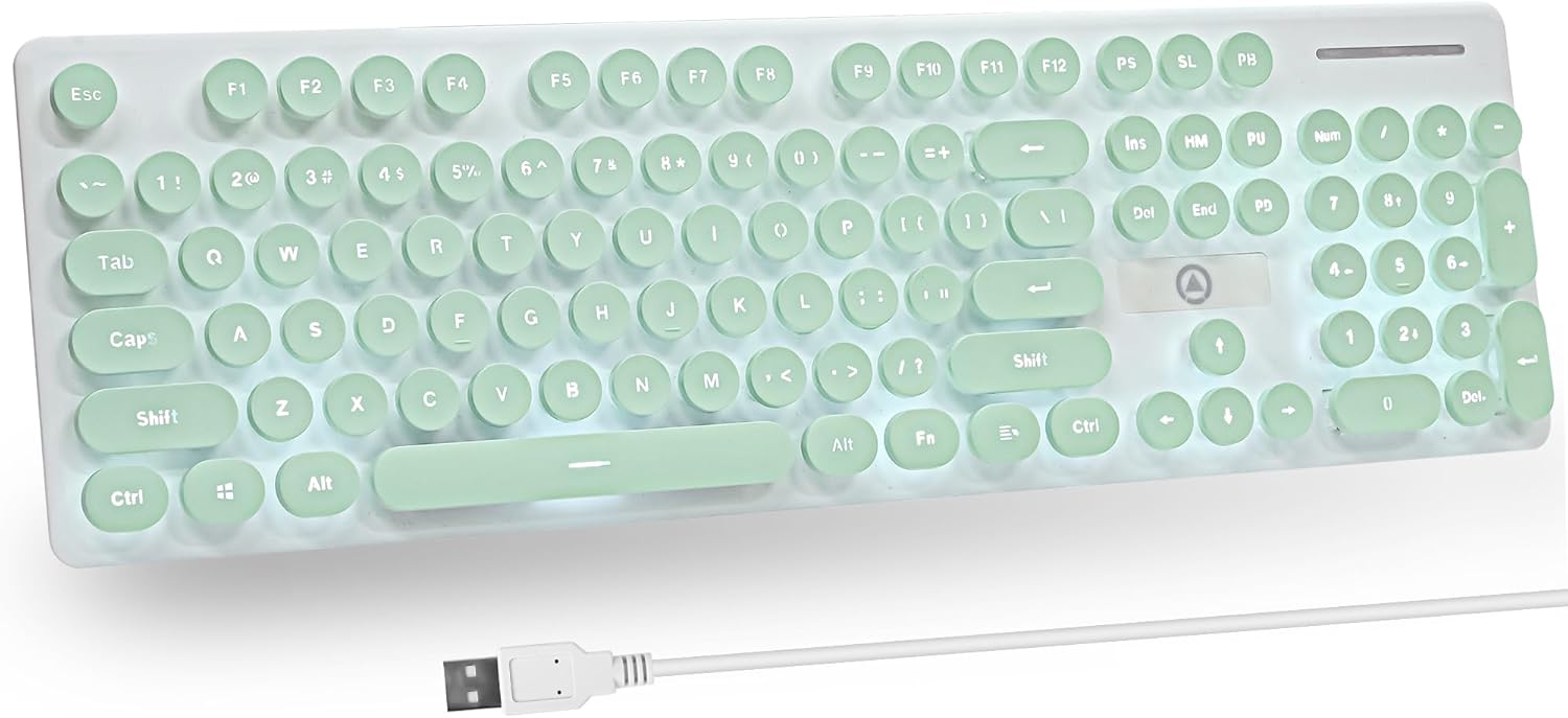 iTastatur かわいいパンクスタイルゲーミングキーボード LEDバックライト 104キー USB対応
