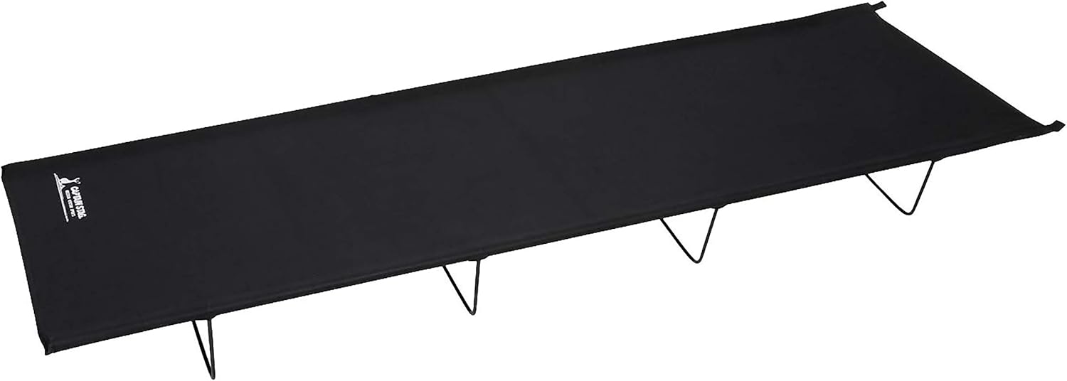 アウトドアベッド コット ロースタイル コンパクト 収納バッグ付き ブラック/カーキ