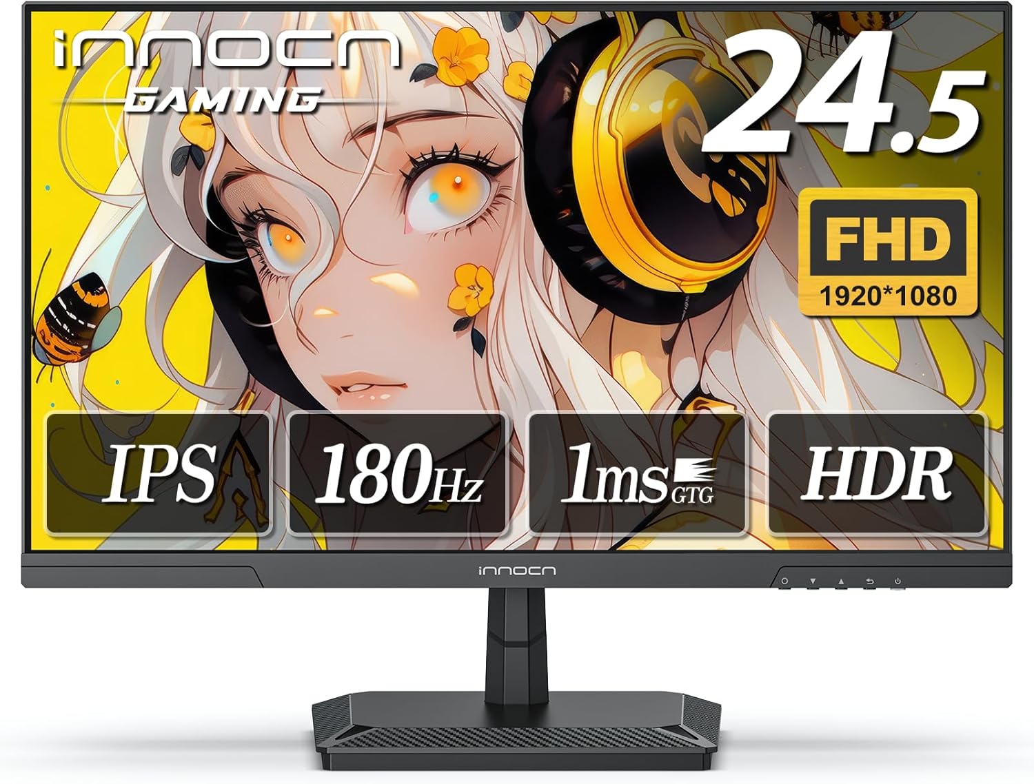 24.5インチ 180Hz ゲーミングモニター フルHD IPS HDR400 1ms応答速度 VESA対応