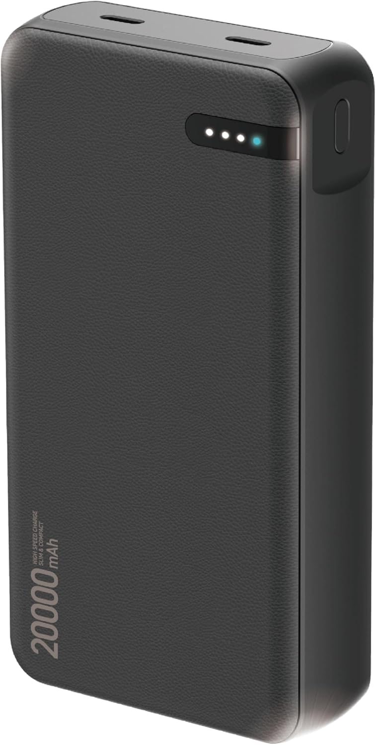 大容量20000mAhモバイルバッテリー (USB-C/ケーブル付) - 急速充電対応、旅行・停電対策用