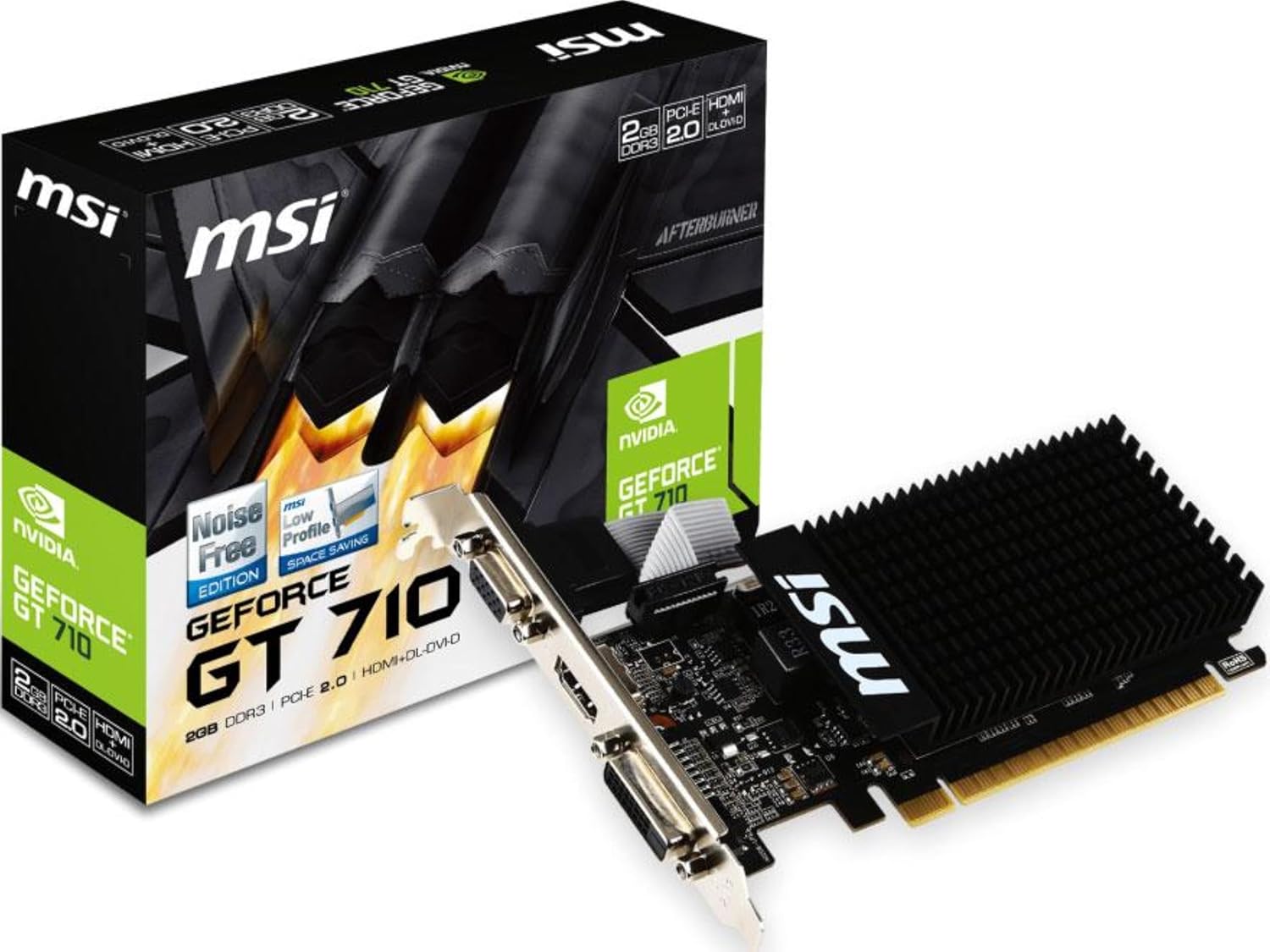 MSI ファンレス GeForce GT 710 2GB ロープロファイル グラフィックスカード