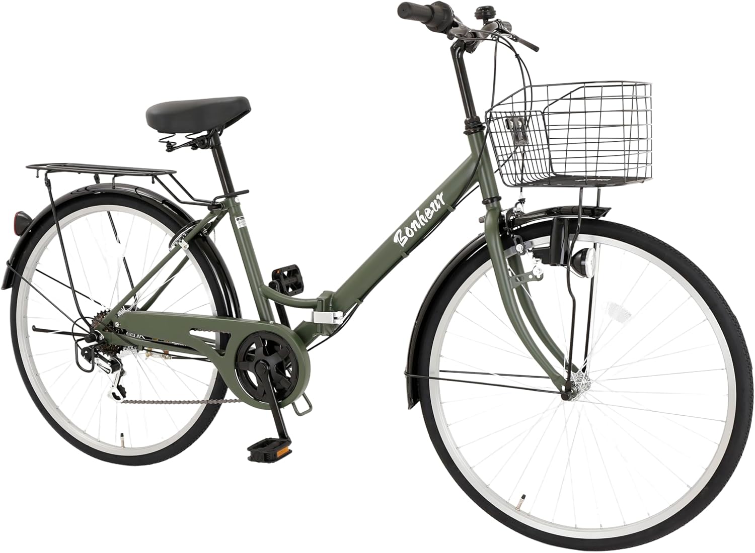 「通勤・通学に最適【ママチャリ】26インチシティサイクル シマノ6段変速 大型カゴ付き」