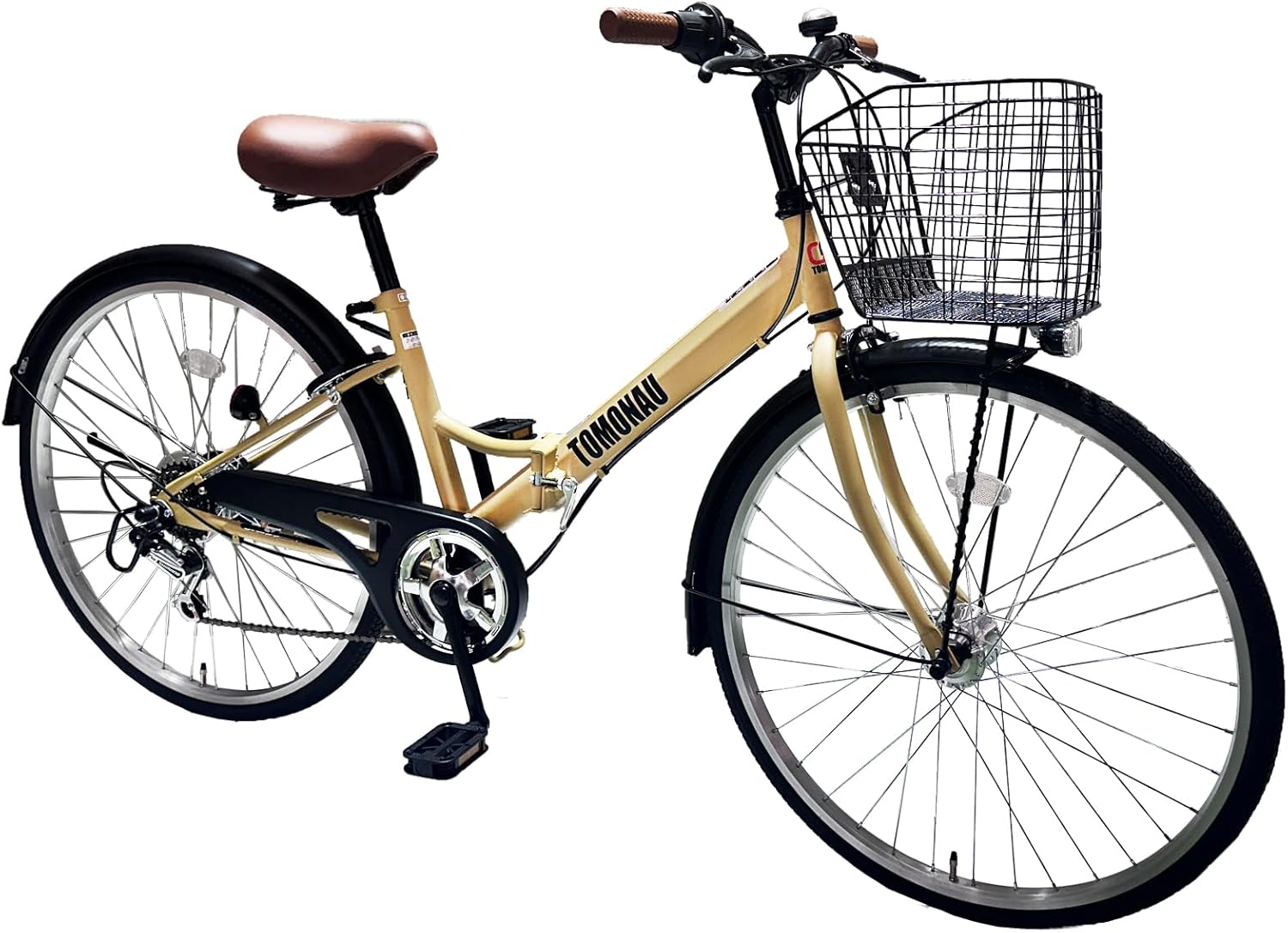 折りたたみ自転車 26インチ ママチャリ 6段変速 フレーム耐荷重強化