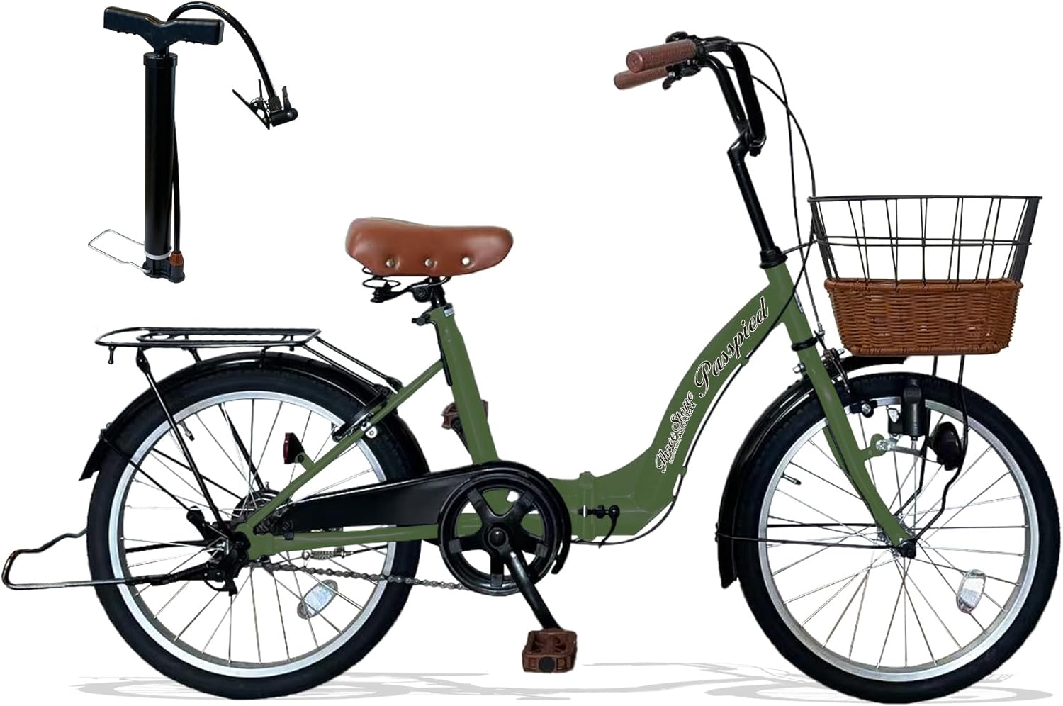 空気入れ付き 20インチ 折りたたみ自転車 シティサイクル 低床フレーム ママチャリ