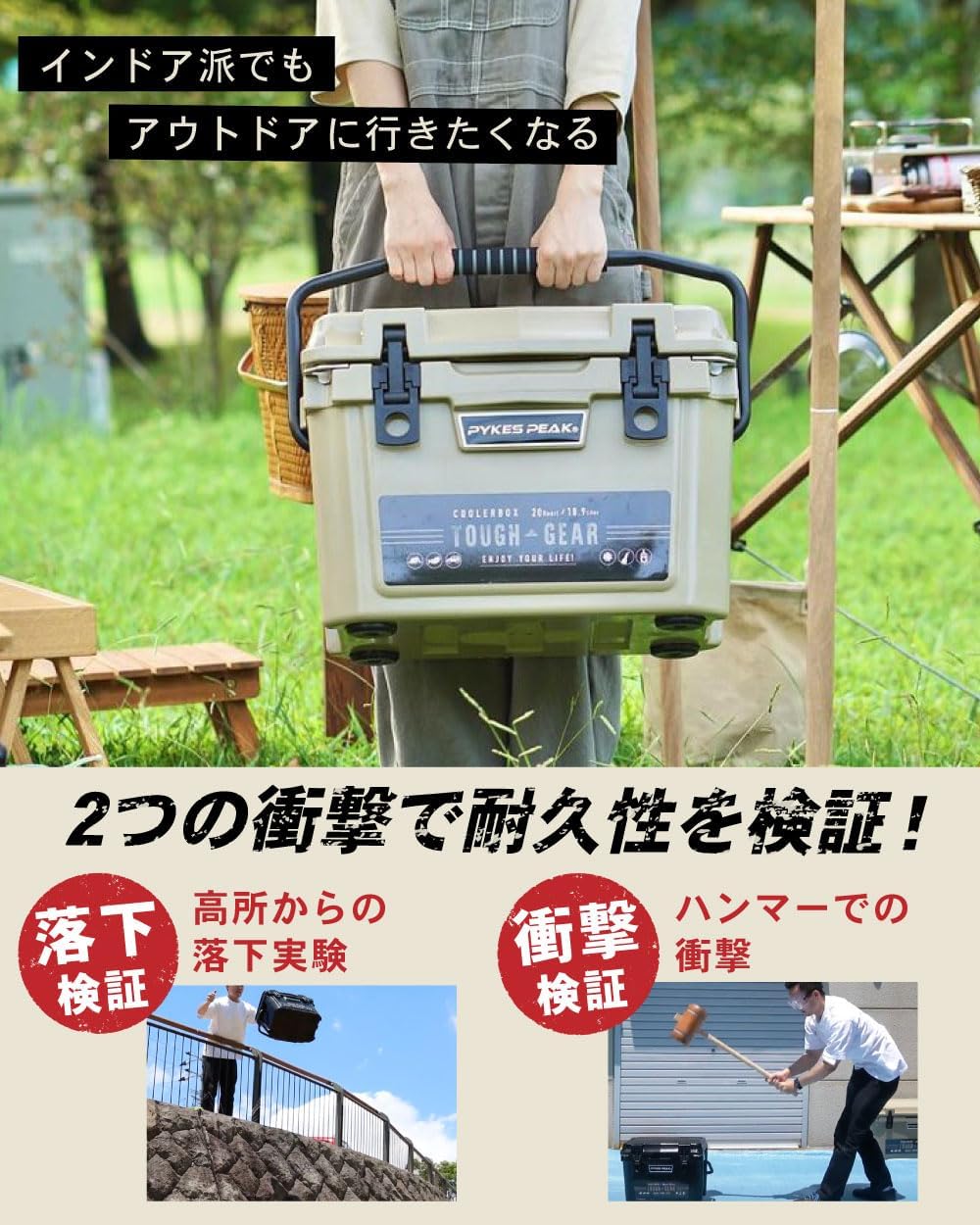 パイクスピーク クーラーボックス TOUGH GEAR 20QT / 45QT アウトドア用 レジャー・BBQ・釣り