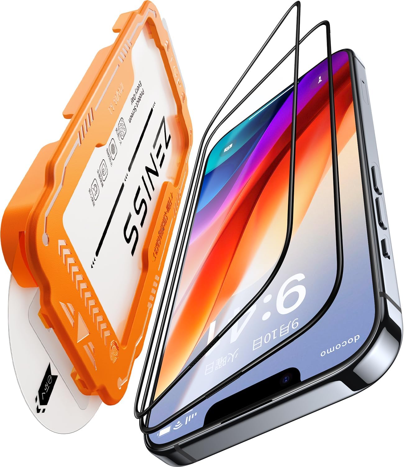 iPhone 14/13/13 Pro 用 強化ガラスフィルム 2枚セット 耐衝撃・気泡レス・ブルーライトカット