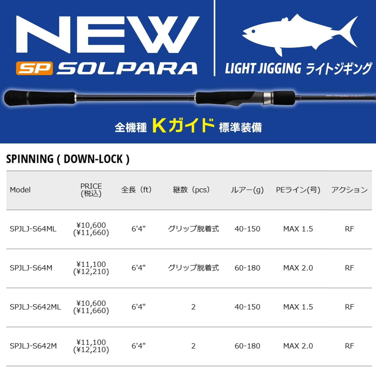 ソルパラライトジギングロッド25型 - スピニング/ベイトモデル