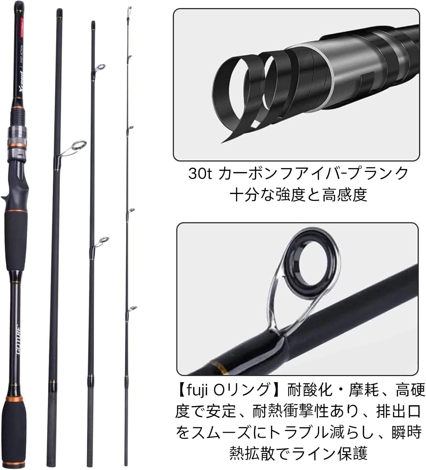 Goture(ゴチュール) エギング用コンパクトスピニングロッド 1.98m〜3m MH/M/ML/L