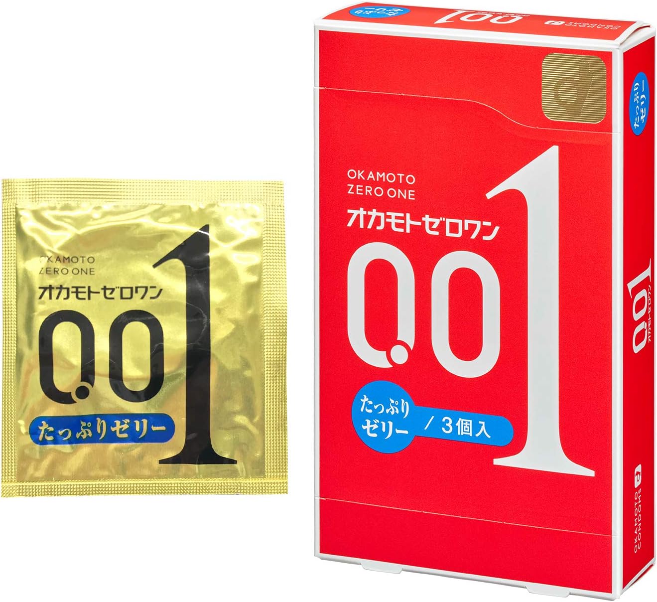 オカモトゼロワン ポリウレタンコンドーム たっぷりゼリー3個入り