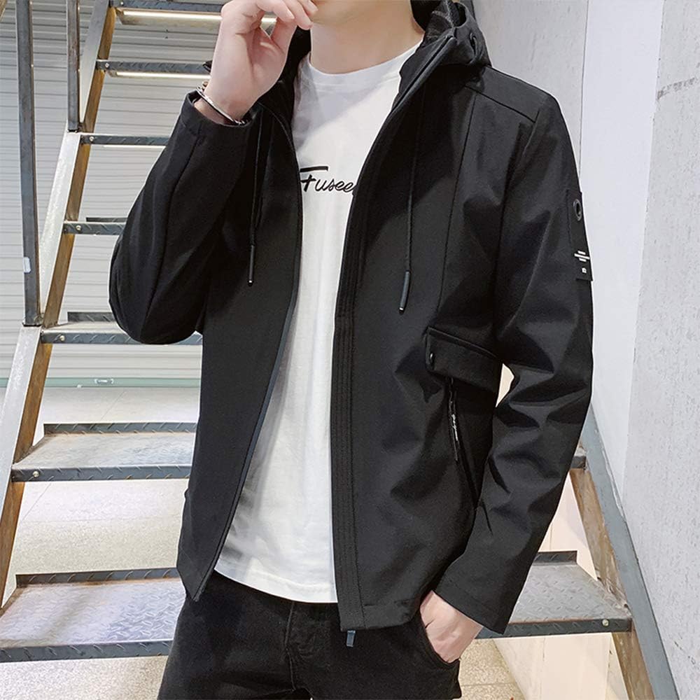 春秋用 メンズ フード付き軽量防風ジャケット コート
