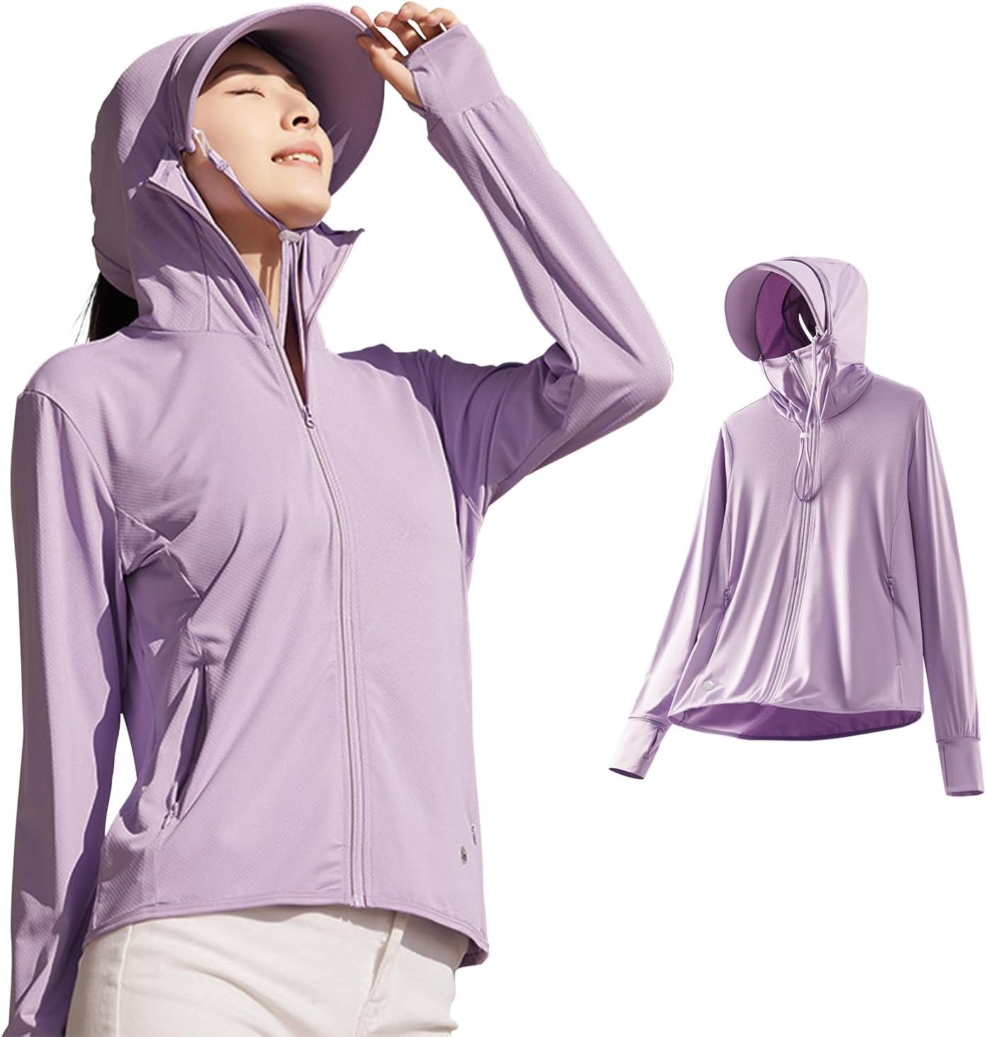 夏の日焼け対策 レディース・メンズ UVカットパーカー UPF50+ 冷感素材&速乾ストレッチ 軽量シンプルデザイン