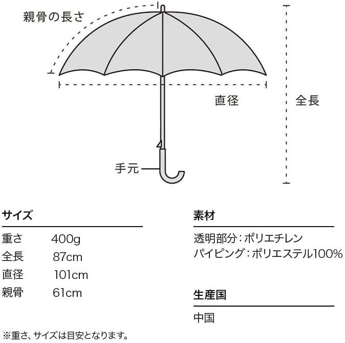 撥水加工 花柄刺繍風ビニール傘 レディース用 61cm 長傘 ブルー PT-EM02-001