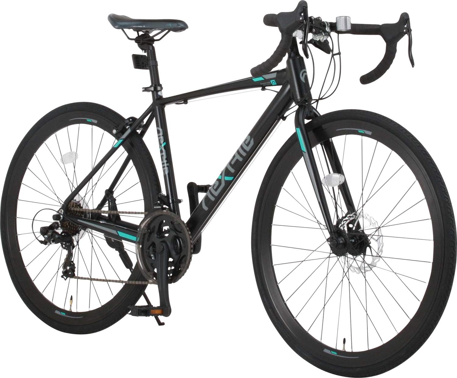 ロードバイク 700C 21段変速 ディスクブレーキ アルミフレーム マットブラック