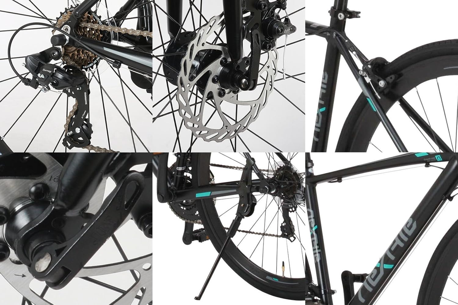 ロードバイク 700C 21段変速 ディスクブレーキ アルミフレーム マットブラック