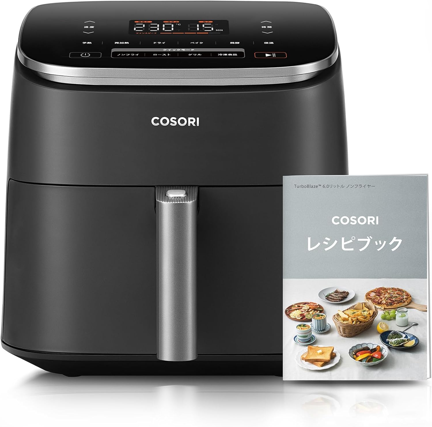 COSORI コソリ エアフライヤー 6L 家庭用 ブラック 高速230℃ DCモーター 専用レシピ付き