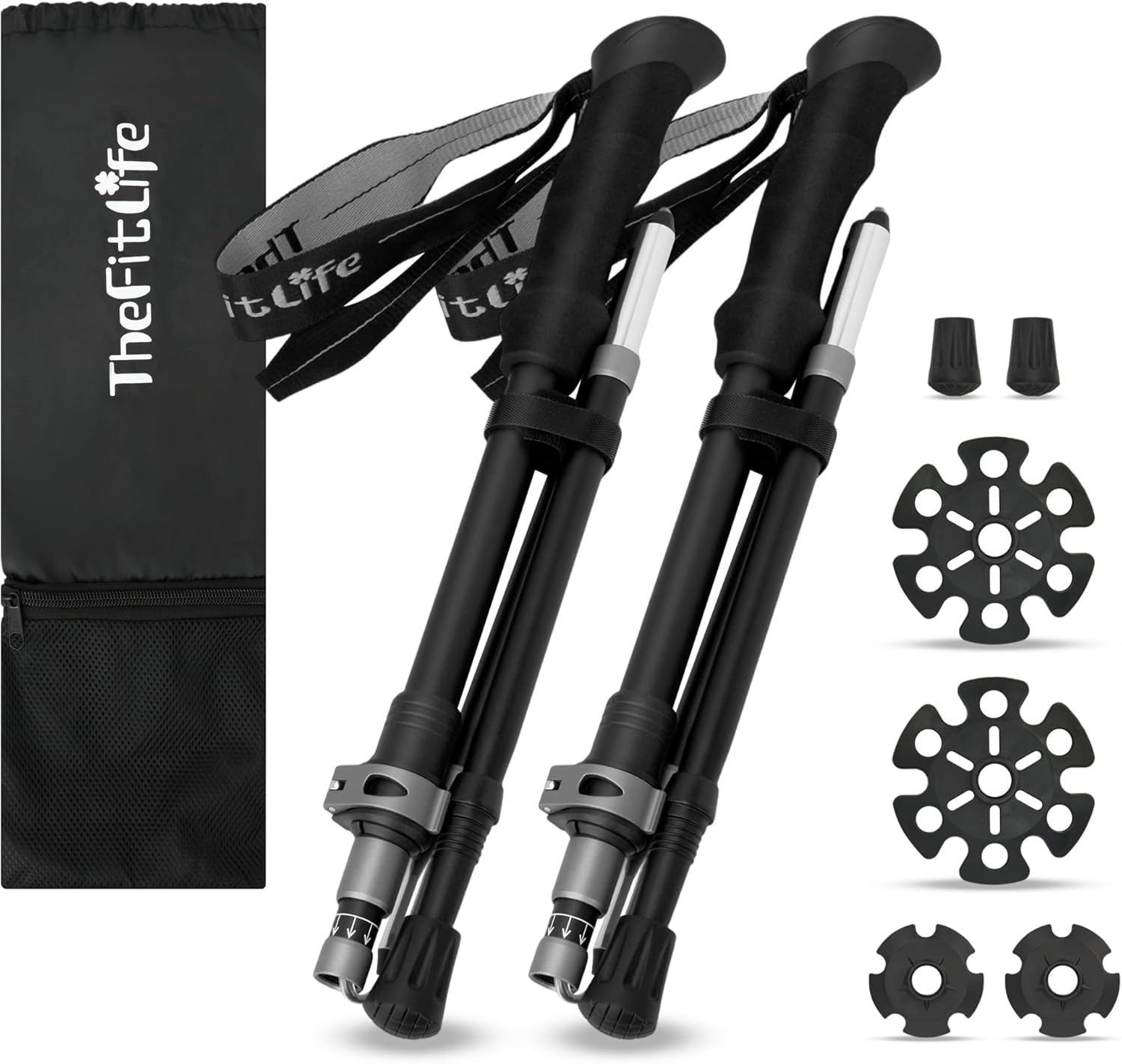 トレッキングポール 伸縮式軽量 100-120cm 2本セット 登山・ハイキング用