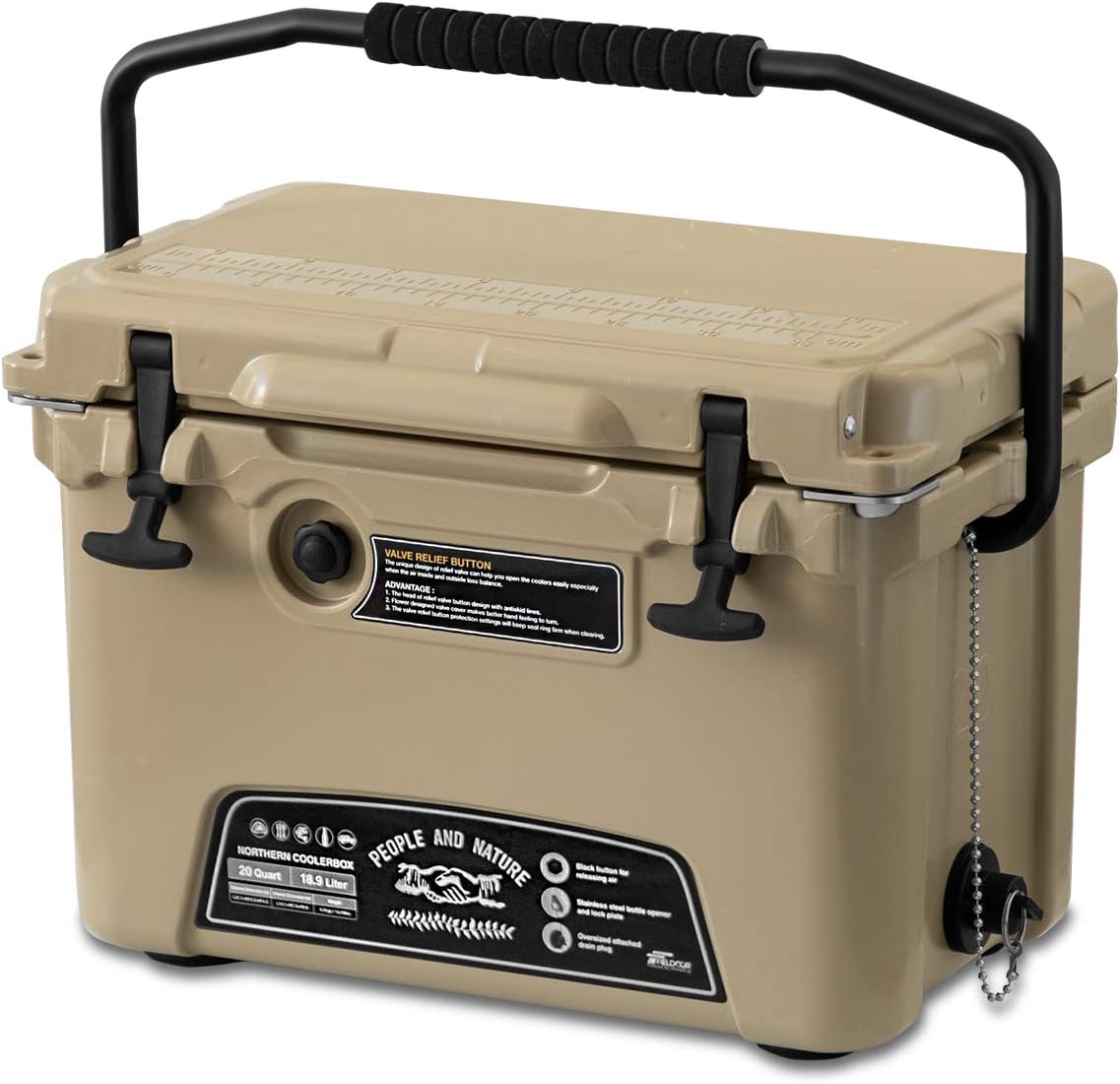 FIELDOOR ノーザンクーラーボックス 66.2L 密閉型 長時間保冷 キャンプ・BBQ用