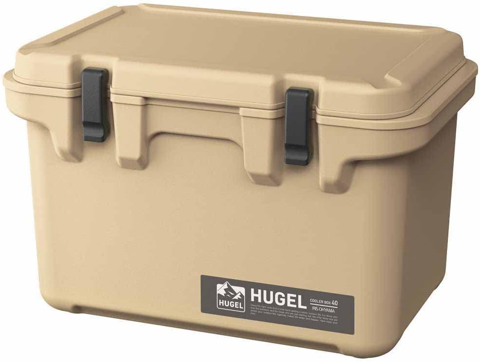 アイリスオーヤマ HUGEL クーラーボックス 40L ベージュ アウトドア用 保冷8.4日