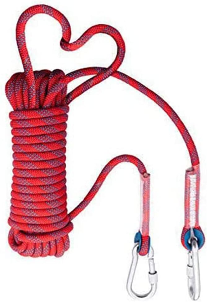 多目的ナイロン製ロープ 10mm 20M 引張力2100kg アウトドア用 カラビナ2個付き