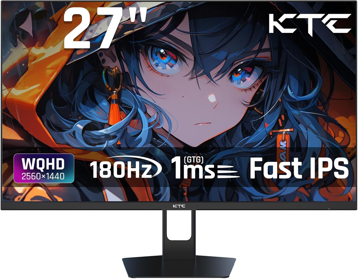 KTC 27インチWQHDゲーミングモニター 180Hz/1ms/低ブルーライト/PS5対応