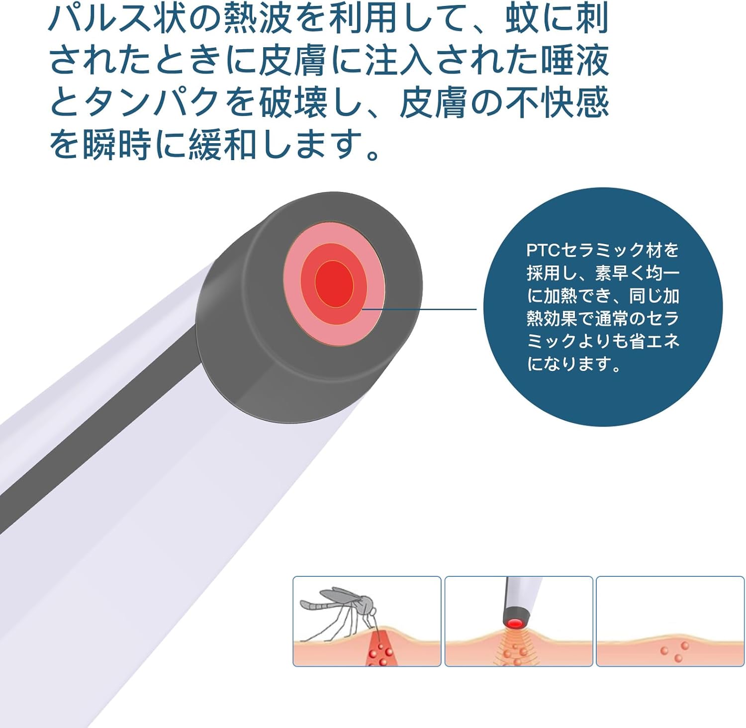 家族用虫刺されヒーラー 安全無毒・肌にやさしい携帯型 旅行・アウトドア向け