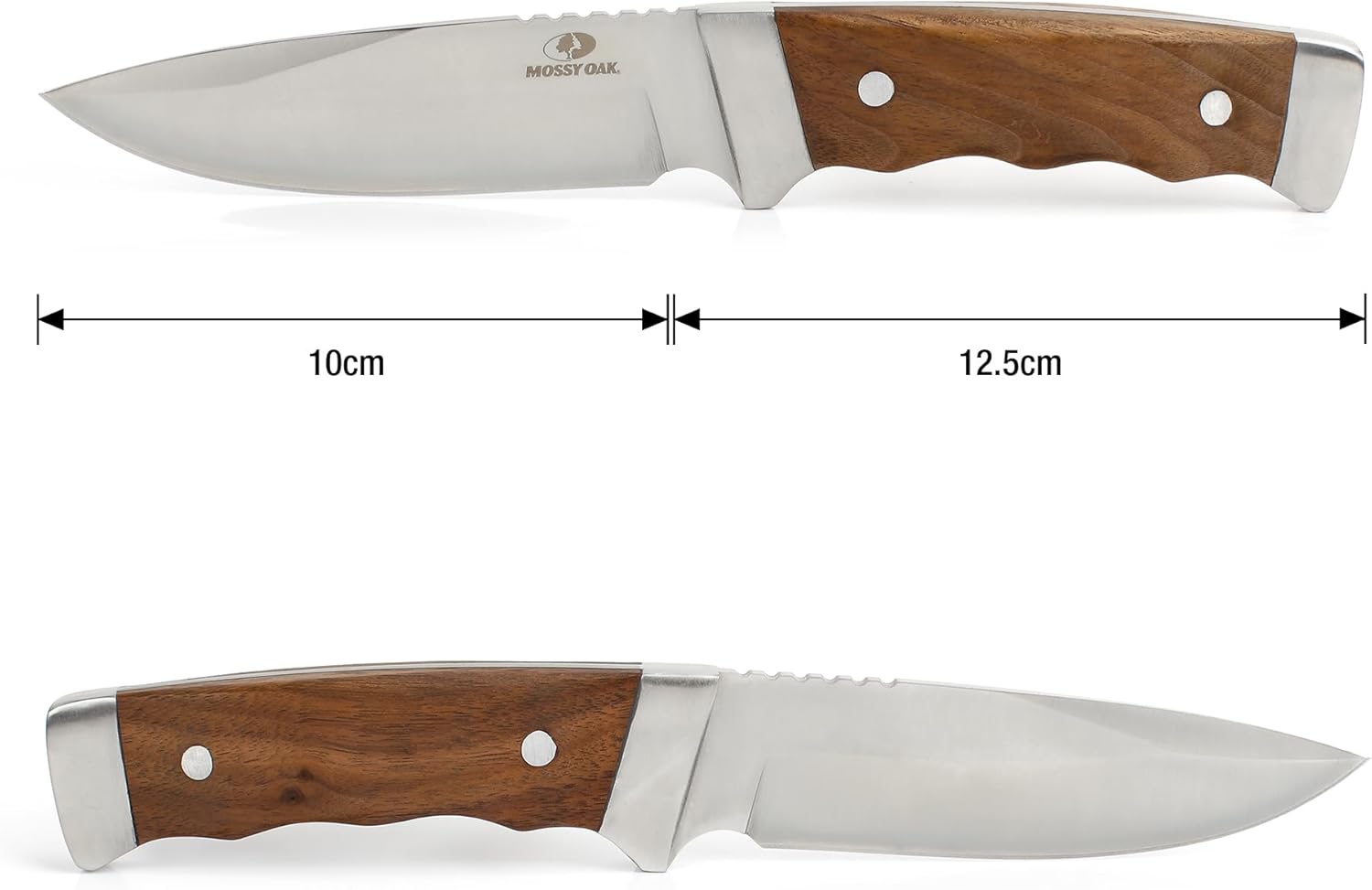 アウトドア用フルタングシースナイフ 天然ウッドハンドル 225mm 専用シース付き