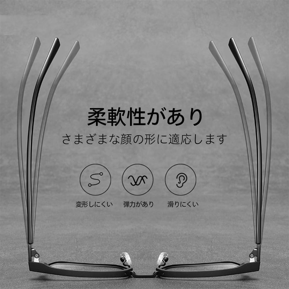 ブルーライトカット軽量サーモント型メガネ メンズ・レディーズ用透明レンズ【度なし】