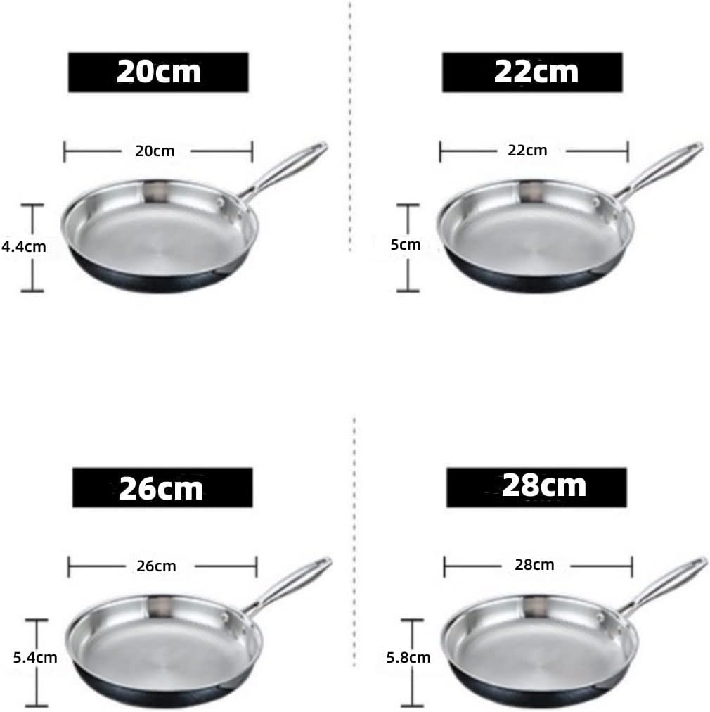 20cm ノンスティック304ステンレス鋼フライパン 食器洗浄機対応