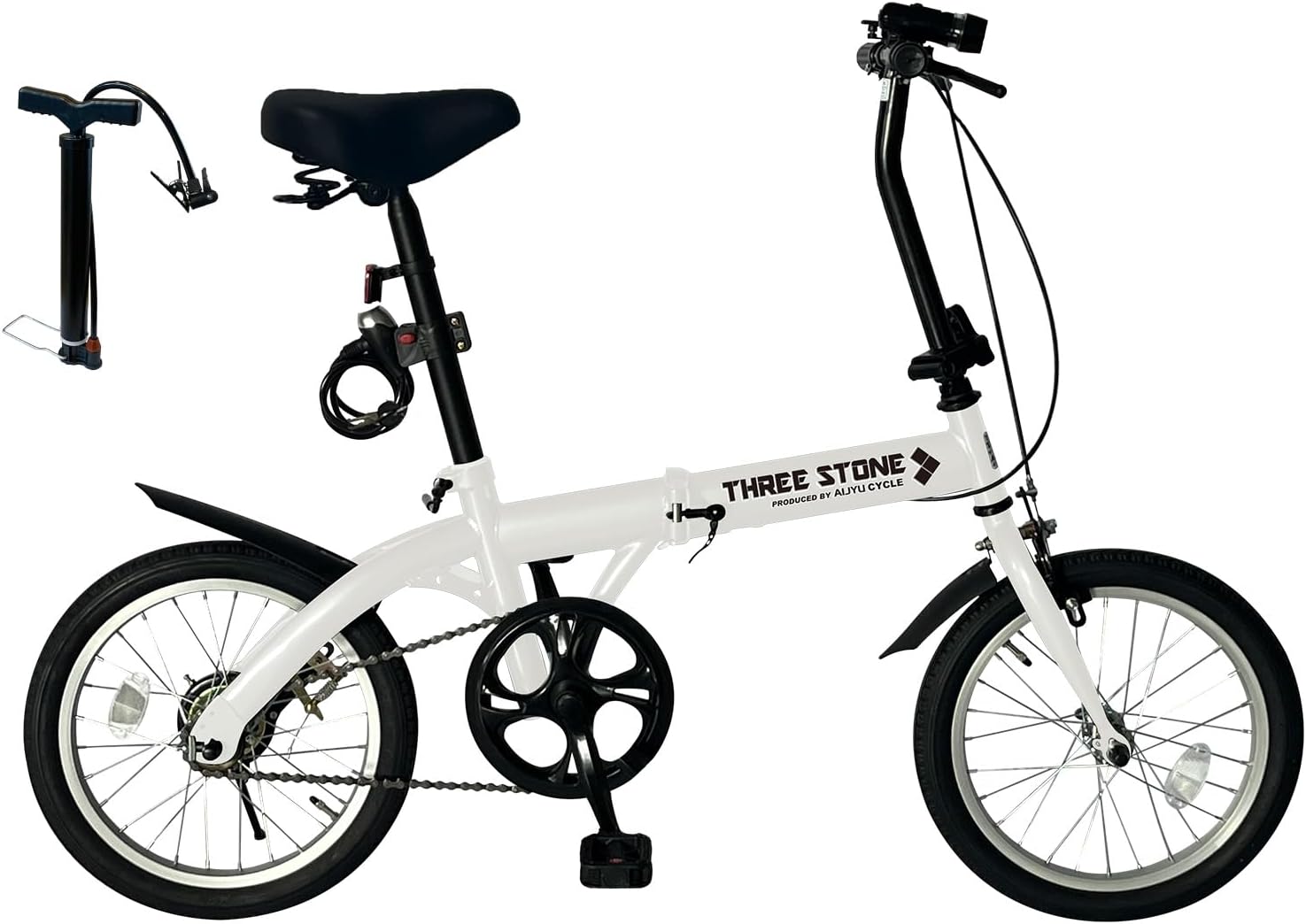 軽量折りたたみ自転車 16インチ ミニベロ ホワイト [TS16]