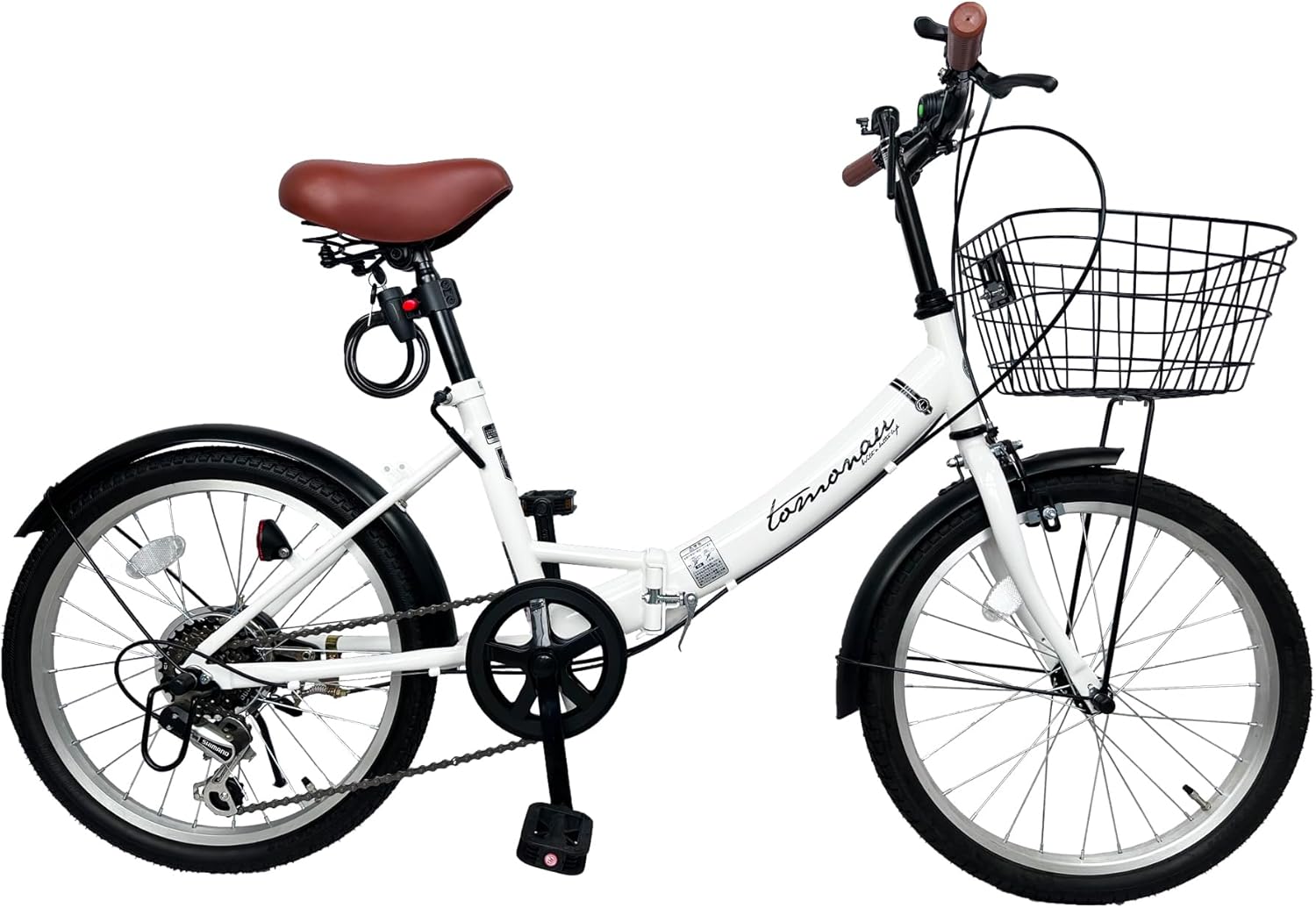 TOMONAU 20インチ折りたたみ自転車 6段変速 カゴ付き 通勤・通学用ミニベロ
