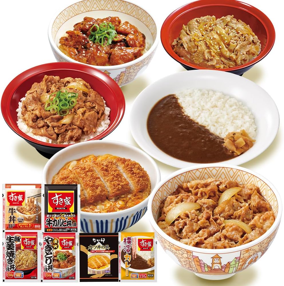 すき家・なか卯 冷凍食べ比べセット 6種15食【牛丼・カルビ丼・豚生姜焼き丼・炭火焼鳥丼・横浜カレー・カツ丼】