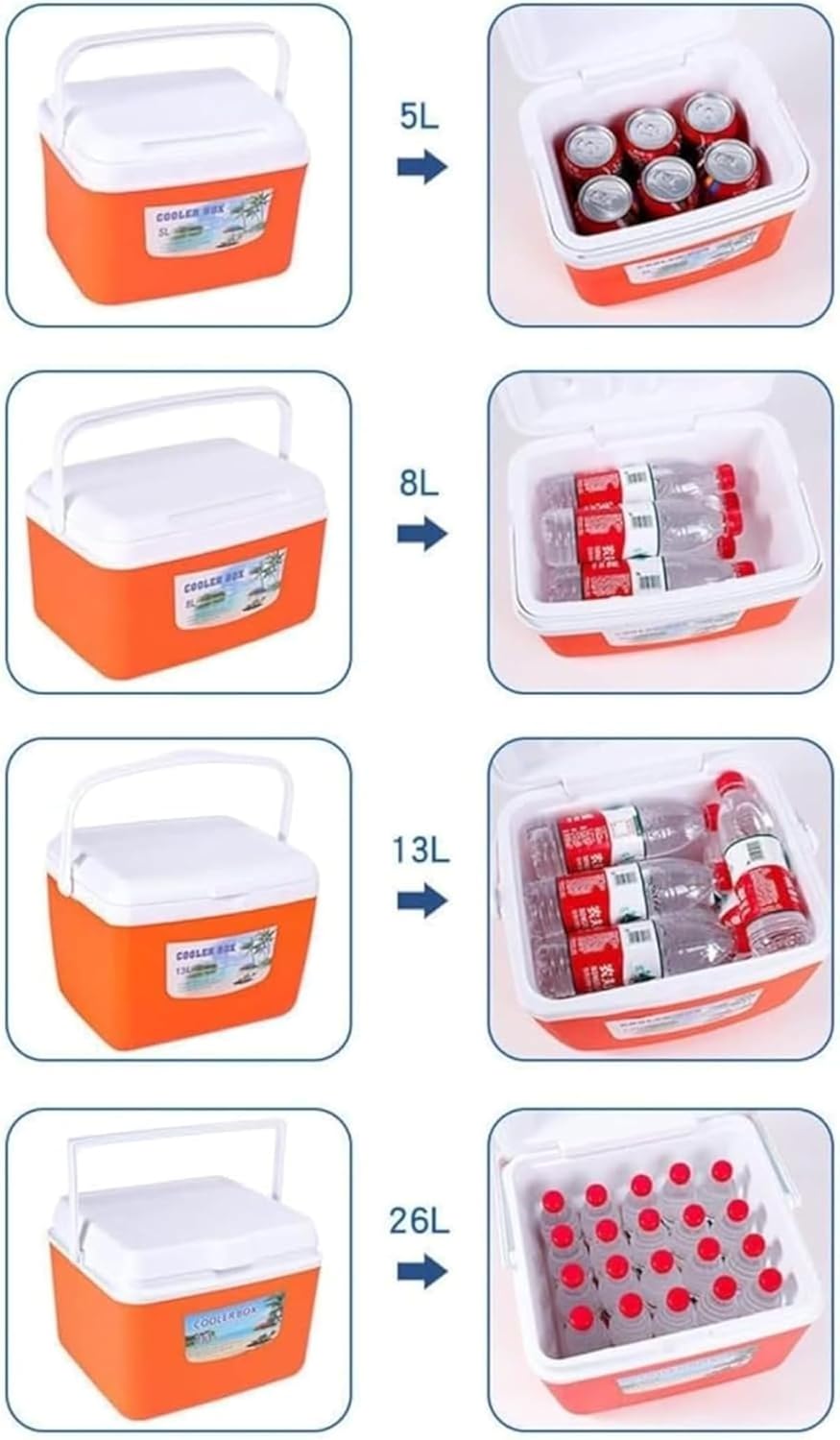 アウトドア小型クーラーボックス 5L/8L/13L 防災対応 保冷剤付き