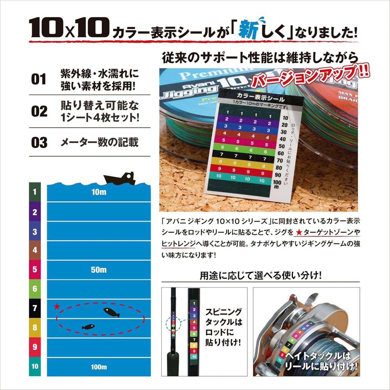 アバニ ジギング用 8本撚り PEライン 最大パワー 10×10 150m