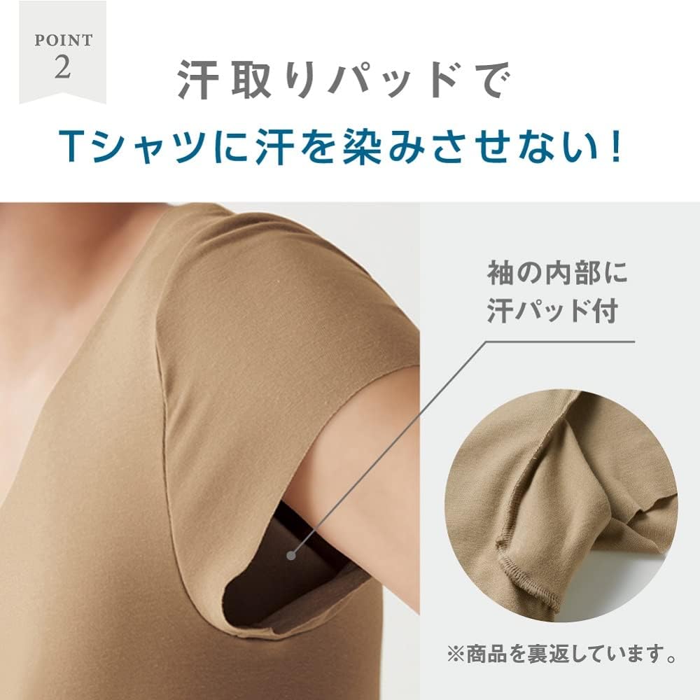 汗取りパッド付きクルーネックTシャツ メンズ用 in.T CUT OFFシリーズ