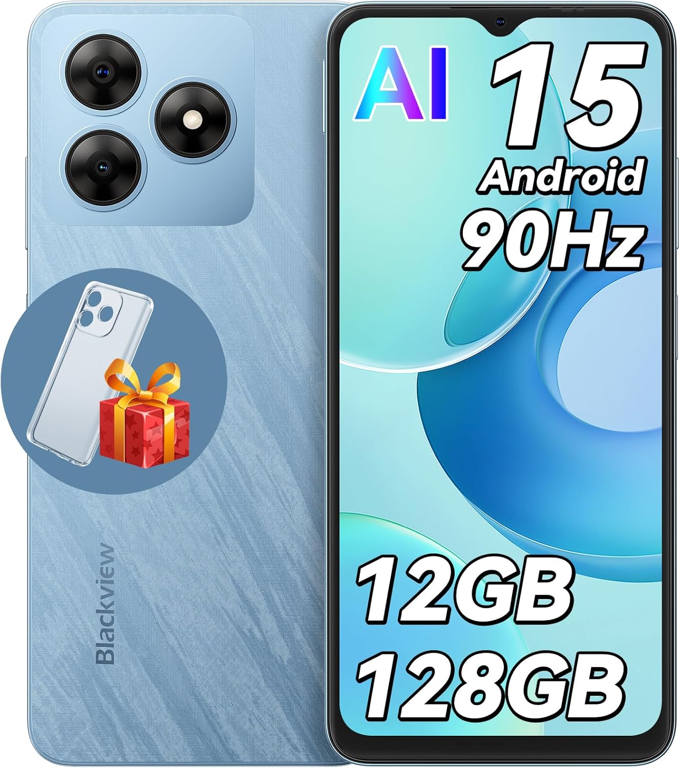 Blackview Wave8 SIMフリースマートフォン 12GB+128GB 13MPカメラ 90Hz大画面 5000mAhバッテリー ブルー