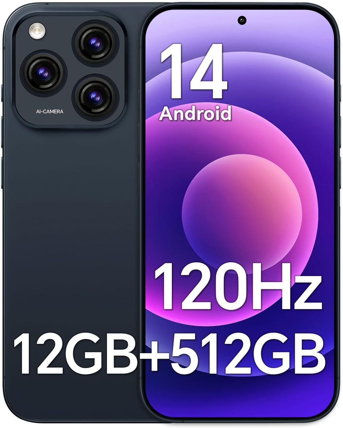 S16 ProMax Androidスマートフォン 12GB RAM+512GB ROM Snapdragon 888 6800mAhバッテリー 120Hzリフレッシュレート グレー