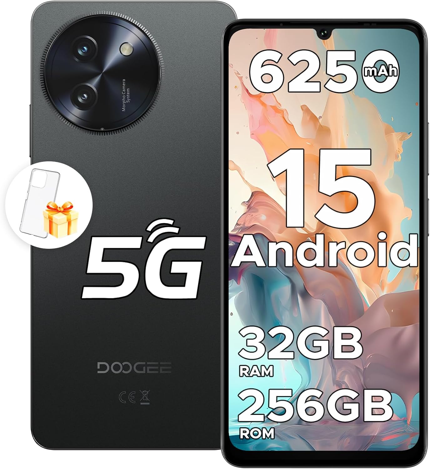 DOOGEE Note 59 Pro 5G SIMフリースマートフォン 6.75インチ 120Hz大容量バッテリー 32GB RAM+256GB ROM