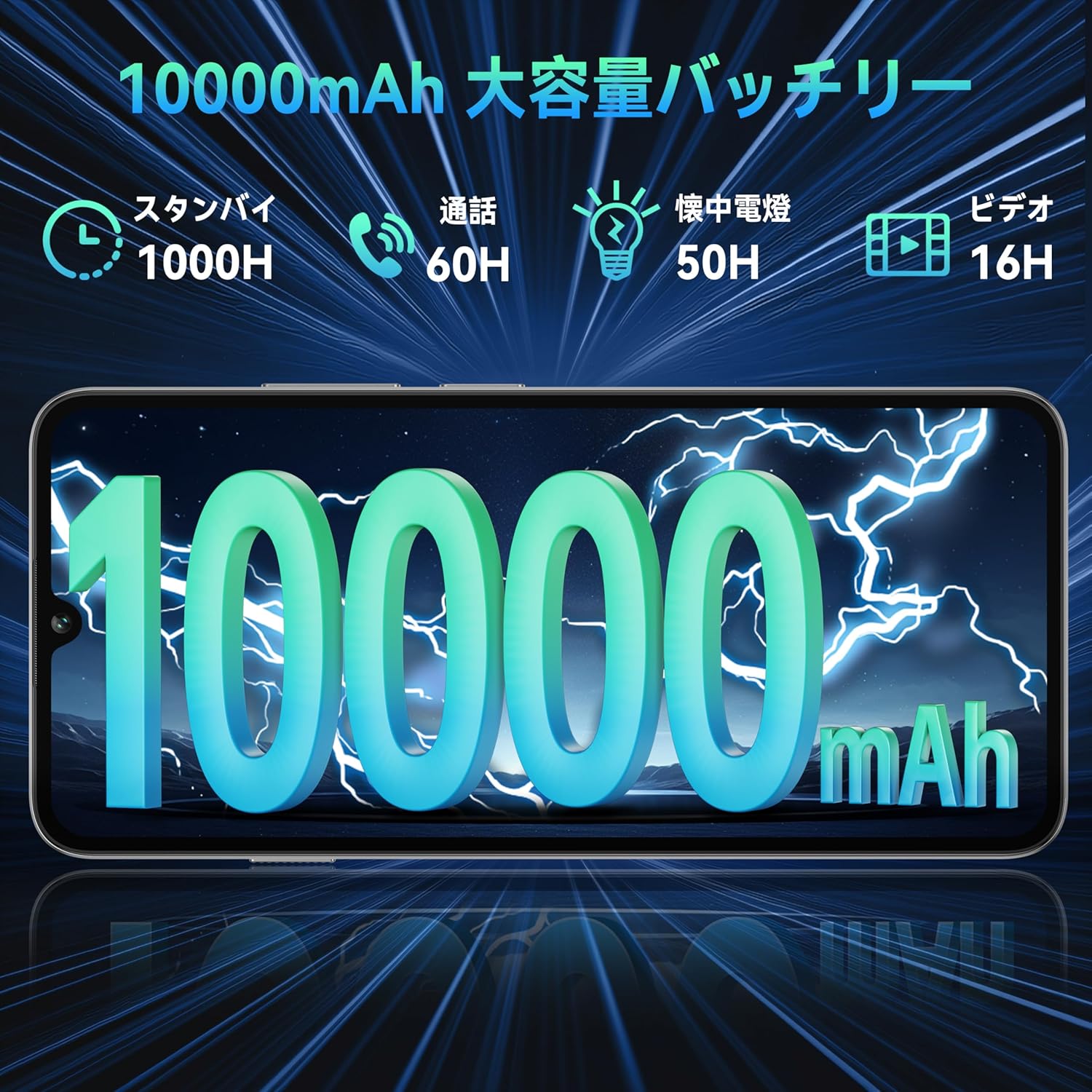 大容量10000mAhバッテリー搭載6.88インチAndroidスマホ【OUKITEL C59 Pro】【24GB+256GB】