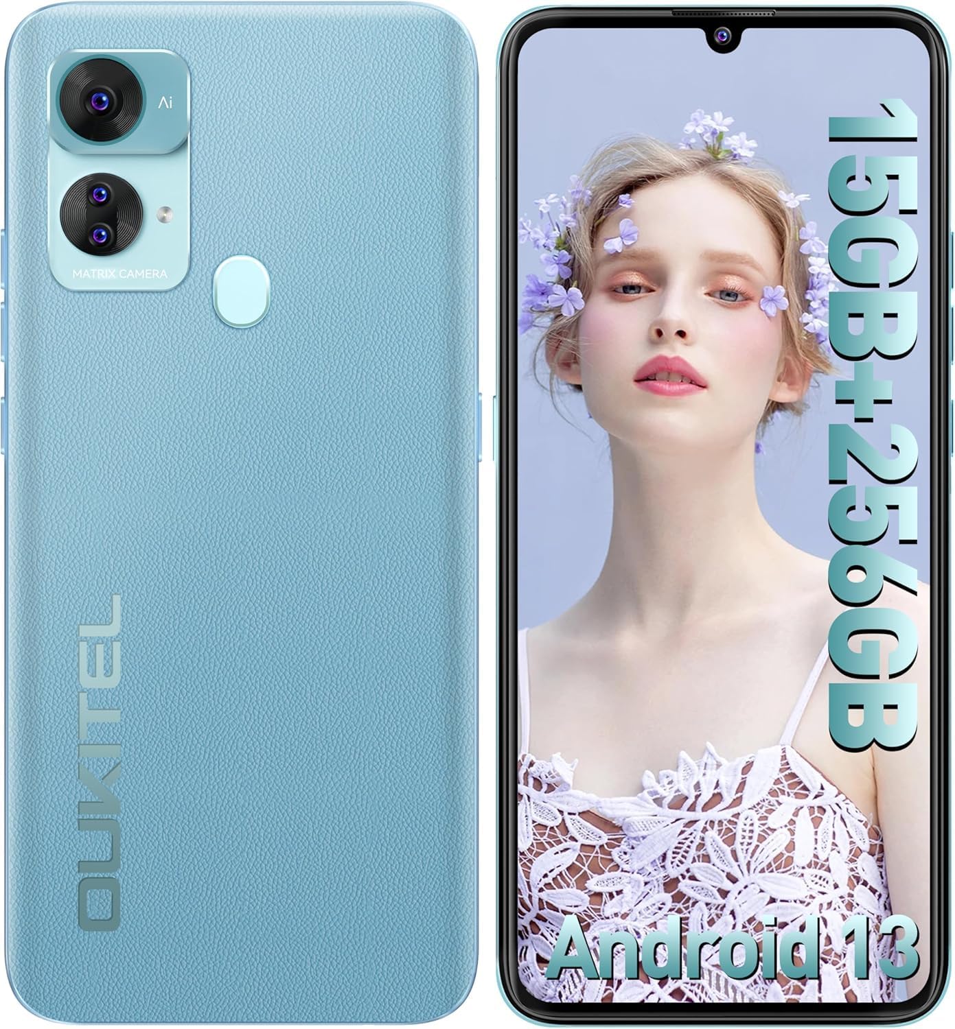 OUKITEL C33 SIMフリー スマホ 6.8インチ大画面 50MPトリプルカメラ 5150mAhバッテリー 15GB+256GB拡張可能