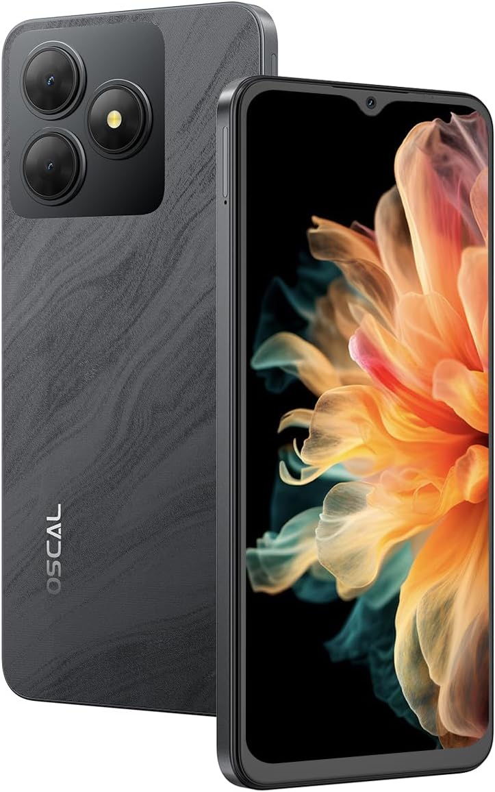 OSCAL Flat2C スマホ 本体 6GB RAM・64GB・最大2TB拡張可能｜5000mAhバッテリー・10W急速充電｜6.56インチ大画面・デュアルカメラ・顔認証・SIMフリー