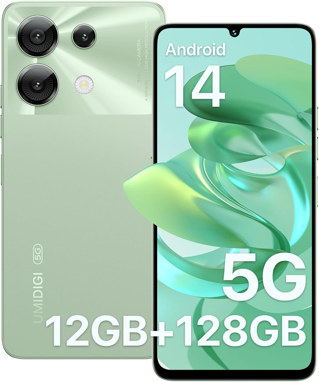 UMIDIGI G9 5G スマホ 12GB+128GB | 6.75インチ | 50MPカメラ | グリーン