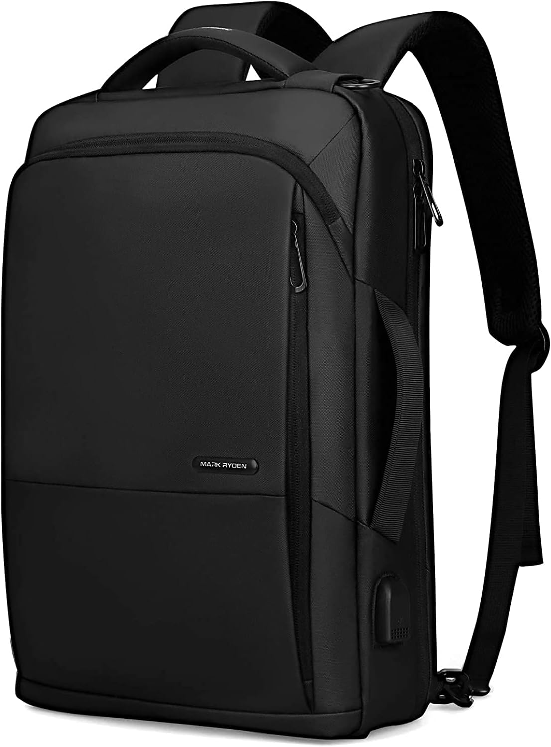 3WAYビジネスリュック 薄型 メンズ USBポート付き 15.6インチ 撥水加工 通勤 通学 旅行用 ブラック